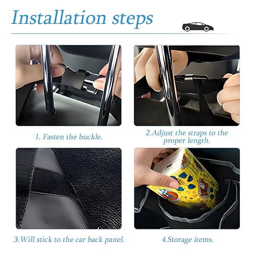 AUCELI Car Trunk Organizer, Backseat Hanging Large Storage with Adjustable Straps, Waterproof Collapsible Cargo Bag with 4 Pockets, Sturdy Space Saver Frees Trunk Floor for SUV, Truck, MPV thumbnail 5