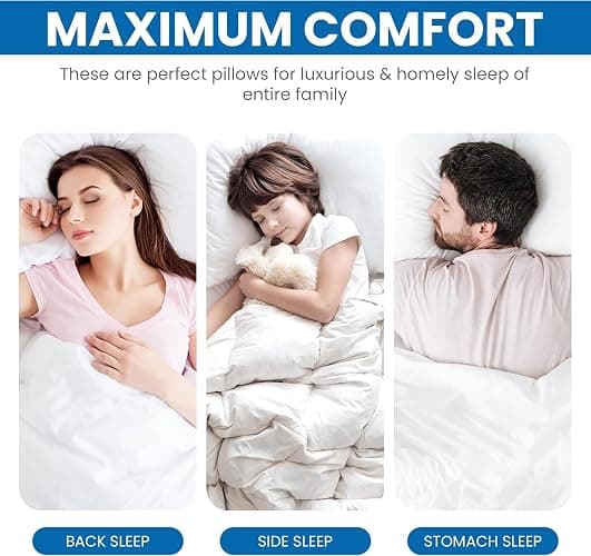 Utopia Bedding Bed Pillows for Sleeping (White), Queen Size Set of 4, Hotel Pillow, Cooling Pillows for Side, Back or Stomach Sleepers thumbnail 6
