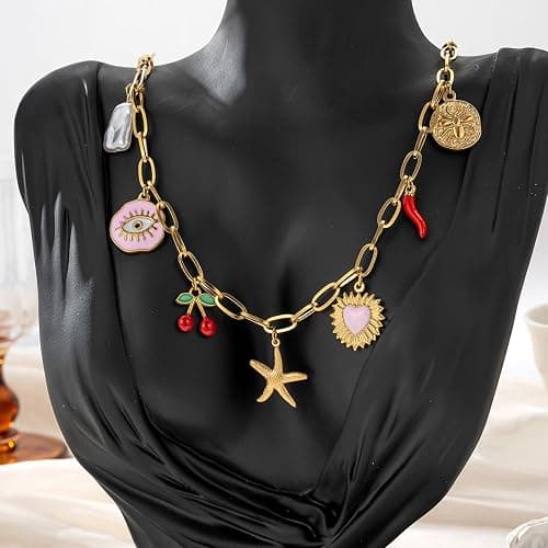 Gold Jewelry Set for Women,18K Gold Plated Jewelry Set with 9 Necklace, 9 Bracelet, 25 Ear Cuffs Earring, 5 Ankle Bracelets ,2 Rings and 3 Belly Button rings for Women Valentine Anniversary Birthday Gifts thumbnail 7