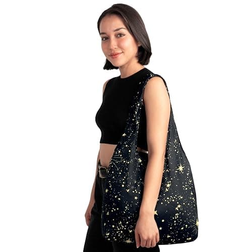 Nanobag Ultra-Lightweight Foldable Tote for Women & Men, Reusable Grocery & Travel Bag, Packable Collapsible Compact Market Essential (Standard Stars) thumbnail 2
