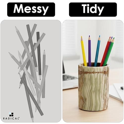 Radicaln Marble Pen Holder For Desk 4" Inches Green Onyx Handmade Stationary Holder For Office Supplies, Ideal Pencil Holders & Desk Organizer, Use for Makeup Accessories thumbnail 5