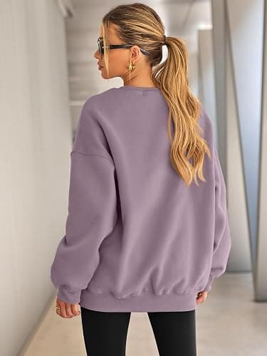 EFAN Womens Oversized Sweatshirts Hoodies Fleece Crewneck Sweaters Casual Tops Comfy Fall Fashion Outfits Winter Clothes 2025 thumbnail 2