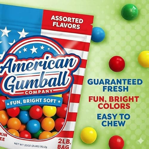 American Gumball Company Refill Gumballs 2 Pound Bag - .59 inch Small Gumballs for 1/2" Gumball Machine, Assorted Flavors thumbnail 5