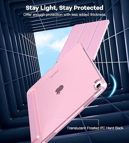 TiMOVO Case for iPad Air 13 Inch (M3/M2-2025/2024), Slim Stand Cover for iPad Air 13-inch, Support Touch ID, Auto Wake/Sleep Smart Shell with Translucent Back, Flowers Pink thumbnail 5