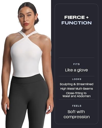 Aoxjox High Waisted Workout Leggings for Women Trinity Yoga Pants 26.5" - Black - X-Large thumbnail 3