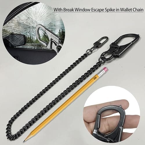 Ahiller Wallet Chain for Men, Lockable Carabiner with Tungsten Steel Taper, Heavy Duty Chain for Key Pocket Belt Jean thumbnail 5