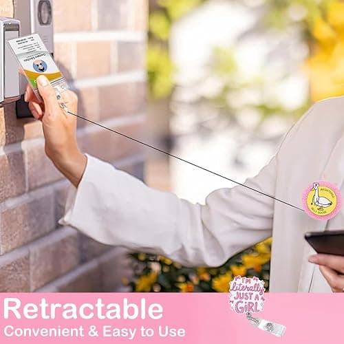 I’m Literally Just a Girl Badge Reel Retractable – Girl Quote ID Holder with 360° Swivel Clip, Durable Acrylic Badge Clip for Nurses, Office Staff, Teachers, Women thumbnail 5