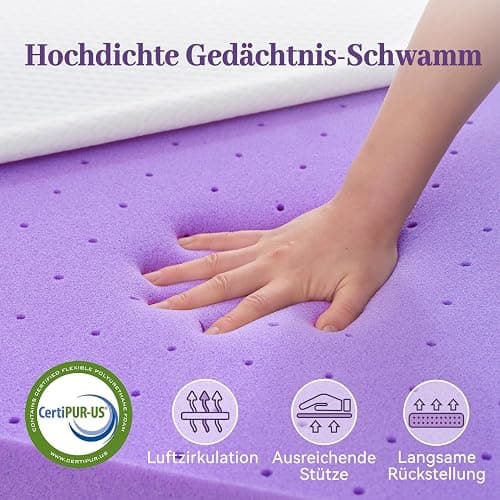 SINWEEK 3 Inch Gel Memory Foam Mattress Topper Full Size, Ventilated High Density Pad for Back Pain, Bed Topper with Removable Soft Cover, CertiPUR-US Certified thumbnail 5