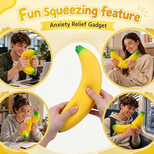 18In Giant Banana Squishy, 2026 New Jumbo Bannana Squishy Squeeze Toy, Slow Rising Soft Squishys Bananas Toys for Stress Relief thumbnail 7