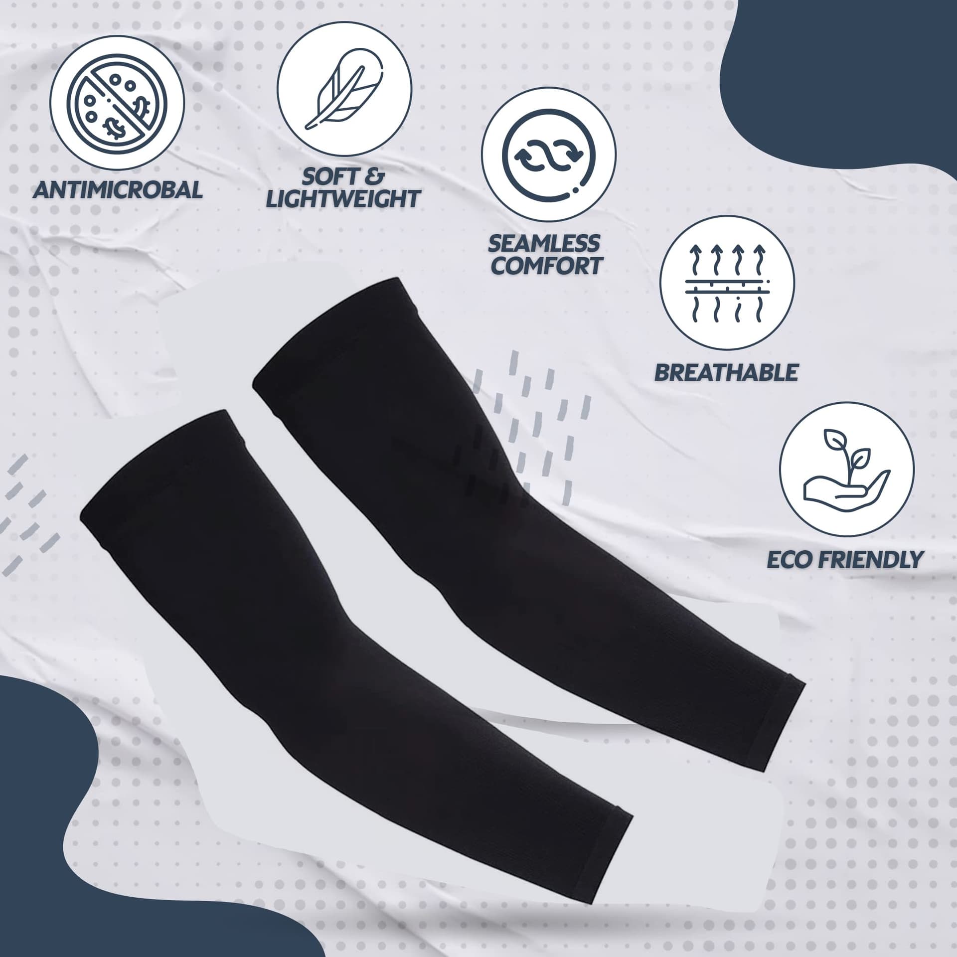UV Protection Cooling Arm Sleeves - UPF 50 Compression Arm Sleeves for Men/Women/Students for Elbow Brace, Baseball, Basketball, Football, Cycling Sports thumbnail 2