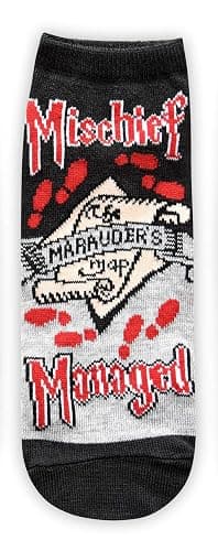 Harry Potter Women's Hedwig Marauders Map Platform 9 3/4 5 Pack Ankle Socks thumbnail 5
