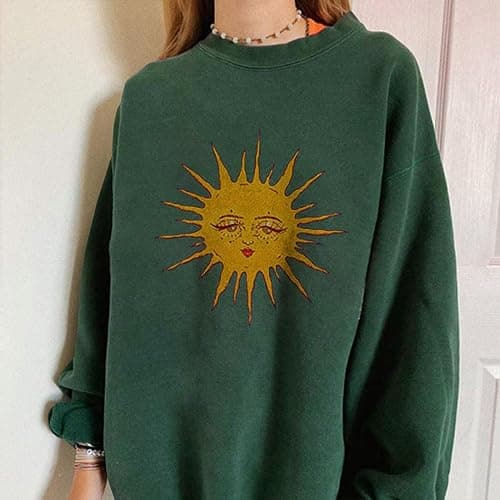 GAOJU Women's Oversized Sweatshirt Crewneck Long Sleeve Casual Loose Pullover Tops 90s Indie Aesthetic Sweatshirts thumbnail 2