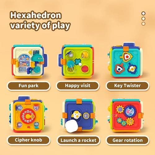 WIIBAAHO Montessori Toys for 1 Year Old Boy and Girl, Busy Board Educational Sensory Toddler Toys, 1 Year Old Boy Gifts thumbnail 4