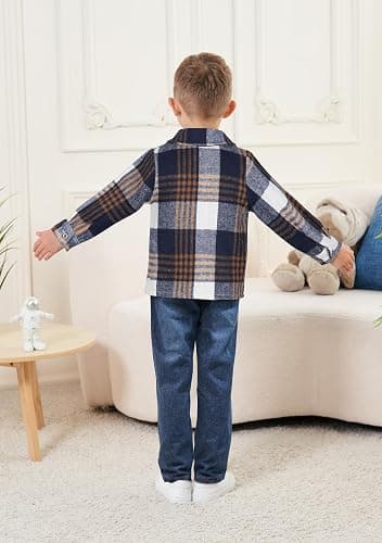 FoWear 3Pcs Toddler Boy Clothes Botton Down Shirt and T-Shirt with Pants Toddler Boys Winter Clothes thumbnail 4