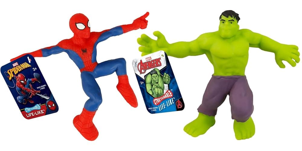 JA-RU Marvel Avengers Stretchy Toys (2 Units Assorted) Heroes Squish & Pull Toys. Hulk & Spiderman Calming Fidget Toy, Stress Toys for Kids & Boys Toys DEF-6900-2 - Image 1