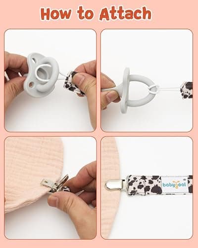 babygoal Baby Neutral Pacifier Clips, 8 Pack Binky Paci Holder Clips for Baby Boys and Girls Fits Most Pacifiers and Binkies 8MP46-B thumbnail 6