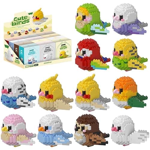 HJPLPXH Parrots 12 Bird Micro Building Block Sets Birthday Gift for Kids | Animals Buildling Model Kits, Mini Bricks Birds Series Toys for Kids thumbnail 6