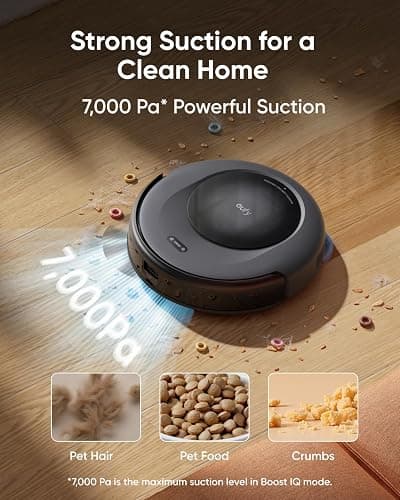 eufy Robot Vacuum Omni C20, Robot Vacuum and Mop Combo, Self Emptying, Auto Mop Washing and Auto Drying for Hands-Free Cleaning, 7000 Pa Powerful Suction, 3.35-Inch Design, All-in-One Station thumbnail 4