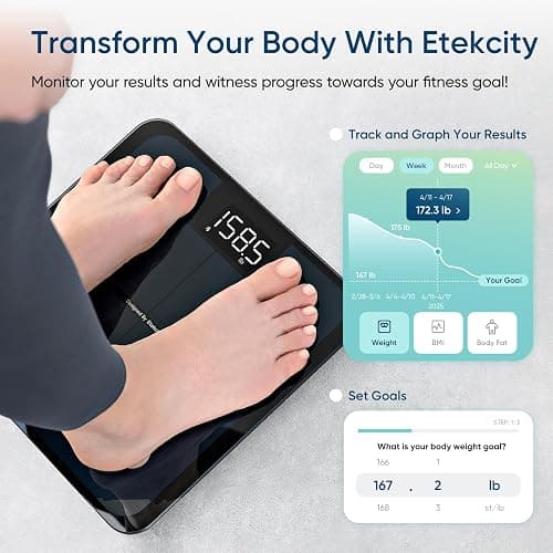 Etekcity Smart Scale for Body Weight, FSA&HSA Eligible, Bathroom Digital Weighing Scale with BMI, Body Fat, Muscle Mass, Accurate Bluetooth Home User Health Equipment Sync Apps thumbnail 4