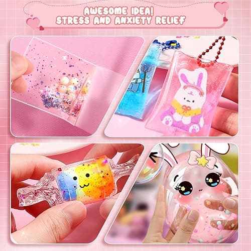 SelfTek 55Pcs Nano Tape Craft Kits - Nano Tape Bubbles Kit with Pump Sequins Glitter Powder Stickers Clay Scissors Tools DIY Bubble Art Set for Making Bubbles Crafts thumbnail 4