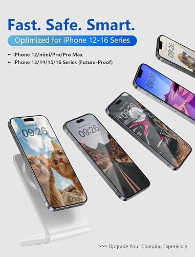 Mag.Safe Charger - Magnetic Wireless Charger for iPhone 12-17,Black | Fast Charging | Magnetic iPhone Charging | for iPhone Charger Stand thumbnail 5