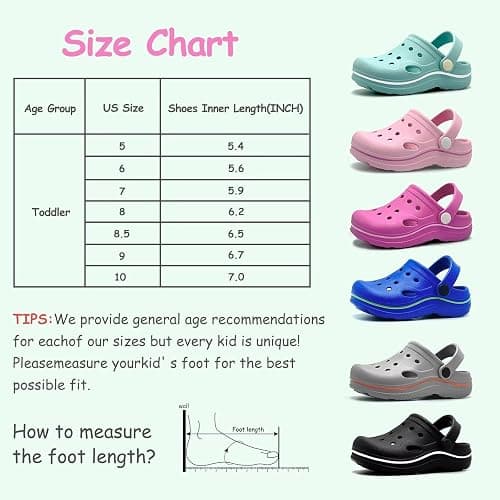 Nedaan Toddler Girls Boys Clogs Classic Garden Shower Beach Pool Swim Slip on Sandals Slides Children Kid Cute Water Shoes thumbnail 7