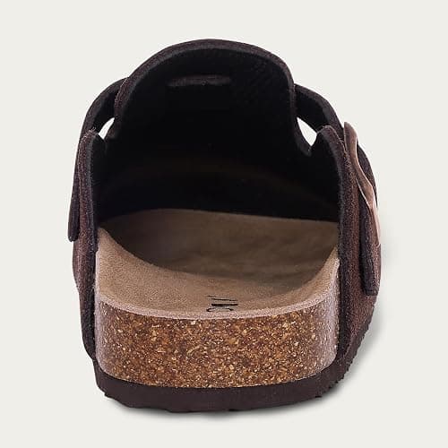 KIDMI Genuine Suede Clogs for Women Cork Footbed Sandals Leather Mules Potato Shoes with Arch Support | Arch Support, Cork Footbed, Suede, Leather thumbnail 5