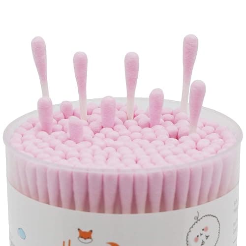 HOMEFOX Pink Cotton Swabs Spiral - 400 Count Organic Cotton Buds Double Side Tightly Wrapped Cotton Tips Paper Stick Soft Gentle Lint-Free Cruelty-Free, Round & Spiral (Pink) thumbnail 4