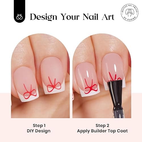 Beetles X Press Plus On Nails Kit-Short Square French Tip Press On Nails Kit with 150Pcs Pink French Nail Tips Nail Glue & Remover Builder Top Coat Nail Lamp,All-in-One DIY Fake Nails Gift for Women thumbnail 6