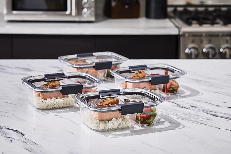 Rubbermaid Brilliance Meal Prep Containers, 2-Compartment Food Storage Containers, 2.85 Cup, 5-Pack, BPA-Free, Clear/Grey thumbnail 8
