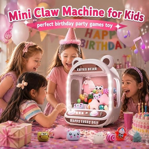 Skirfy Claw Machine for Kids, Mini Arcade Grabber with Refill Toys & Prizes | Mini Vending Machines Game with Lights Sounds, Surprise Eggs & Candy for Family Birthday Game for Kids Ages 6+ thumbnail 3