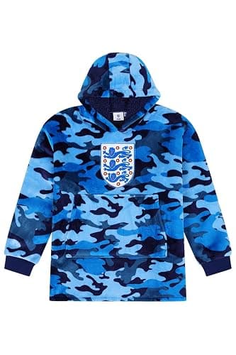 England Football Team Boys Girls Camouflage Fully Lined Luxury Fleece Hoodie, Oversized Kids Fleece Blanket Hoody - Image 1