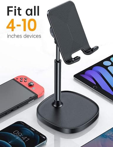 LISEN Cell Phone Stand Phone Holder for Desk Office Decor, Office Desk Accessories Women PC Gaming Essentials iPhone Stand Gadgets Men Gift for Father Fit OtterBox Case Switch iPad Air Tablet 4-10 in thumbnail 9