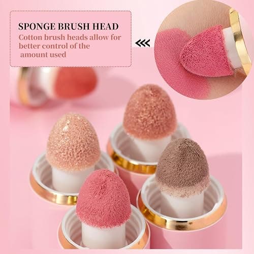 URQT 3PCS Highly Pigmented Liquid Contour - Built-in Sponge Tip Sculpted Complexion Wand Long Lasting Natural Buildable Highlighters Contouring Bronzer (Contour+Highlighter+Blush) thumbnail 6