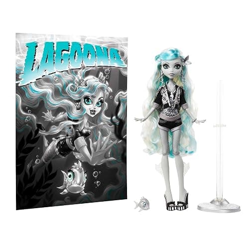 Monster High Reel Drama Doll, Lagoona Blue in Black and White, Collectible Reproduction with Doll-Size and Life-Size Posters, Horror Flick Theme thumbnail 5