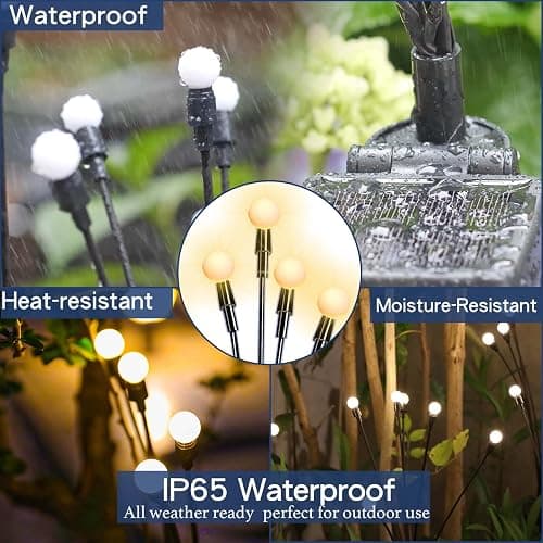 TONULAX Solar Garden Lights - Upgraded Solar Swaying Light, Sway by Wind, Outdoor Lights, Yard Patio Pathway Decoration, High Flexibility Iron Wire & Heavy Bulb Base, Warm White(2 Pack) thumbnail 5