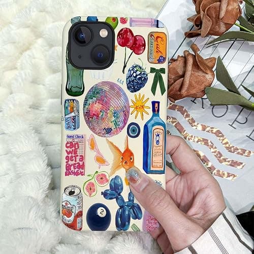 Generic Compatible with for iPhone 14,European Collage Lovely Phone Case for Girl Women Boy Men,Scratch Resistant Shockproof Cover Case for iPhone 14 thumbnail 5