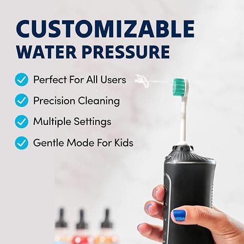 Puur Smile Professional Water Flosser - Advanced Dental Care for a Healthier Mouth, Gum, and Teeth - IPX7 Waterproof Oral Irrigator | 7 Replacement Tips, Travel-Friendly, Rechargeable - Oral Hygiene thumbnail 4