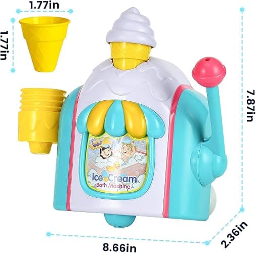 Bath Toys, Bubble Ice Cream Bath Machine Toy with Snap Buttons Not Fall, Bathtub Toys for Toddlers 1-3, Bubble Machine Toys Age 3 4 5 Year Old Girls Boys Holiday Birthday Shower Gifts thumbnail 3