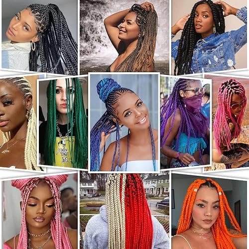 Brown Braiding Hair 26 Inch Pre stretched Braiding Hair Extensions Yaki Braids Hair Hot Water Setting Synthetic Hair Colored Braiding Hair Pre stretched Crochet Hair(26Inch,3 Packs,30#) thumbnail 6