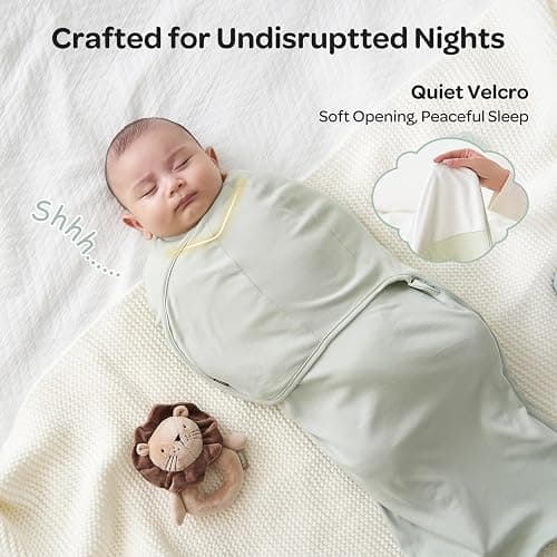 Momcozy Swaddles for Newborns, Quiet Fastener Swaddle Suitable for Infant 0-3 Months, New-Parent-Friendly Sleep Sack, Reduce Startle Reflex, Newborn Boys Girls Registry Essentials, 2-Pack, Serenity thumbnail 3
