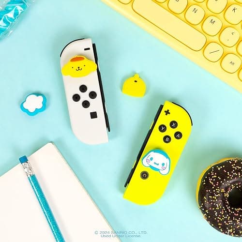 Hamee Hello Kitty and Friends Thumb Grips Compatible with Nintendo Switch OLED/Switch Lite, Character Analog Soft Anti-Slip Silicone Joystick Grip Cover Caps – Pompompurin and Cinnamoroll thumbnail 7