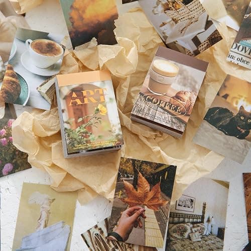 6 Sets 300 Pcs Washi Stickers Book for Journaling, Daily Scenery Life Stuff Travel Sricker Vintage Aesthetic Fashion Scrapbook Stickers Set for Bullet Journal Art Diary Craft Gifts Planner Notebook - Fashion Art Style thumbnail 8