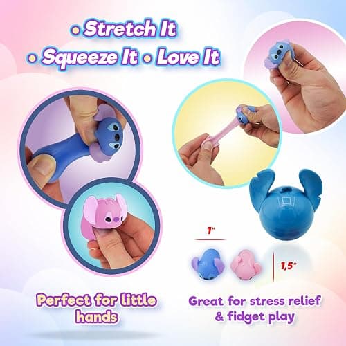 JA-RU Disney Stitch Jiggly Squishy Surprise UNbox Easter Egg | (1 Unit Assorted Color) with 2 Jigglies | Stretchy & Squeezy Sensory Fidget Toy | Includes Blue & Pink Stitch Figures. 7840-1 thumbnail 4
