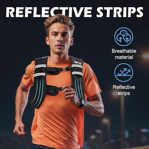 TB3C Weighted Vest Woman - 5lb/6lb/8lb/12lb/16lb/20lb/25lb/30lb Womens Weight Vest for Walking, Strength Training Weight Vests for Men, Reflective Stripe Fitness Vest for Workout Running Jogging thumbnail 3