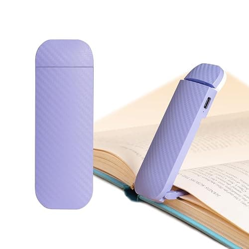 HEMONNKAM Book Reading Light, Rechargeable Clip on Booklight, Eye Caring 3 Color Temperatures & 5 Brightness Levels, Night Use for Bed, Long Lasting, Reading at Night in Bed, Romantic Purple - Image 1