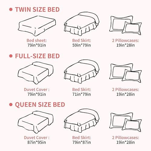 French Chic Bedding Set 4-Piece - Romantic Lace Trim Washed Cotton, Duvet Cover with Bed Skirt & Pillowcases for Queen Bed, Princess Style (Comforter Not Included) (Pink,Queen (U.S. Standard)) thumbnail 6