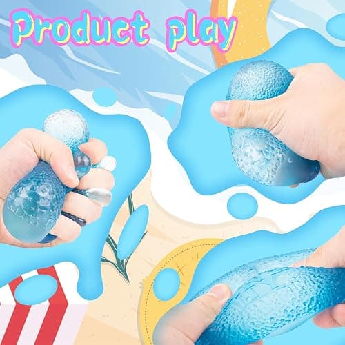 Squishy Stress Balls - Sensory Toys for Kids with Unique Needs - Fosters Creativity, Focus, and Fun - Great for Classrooms, Home, and Playtime (Blue Ellipsoid) thumbnail 4