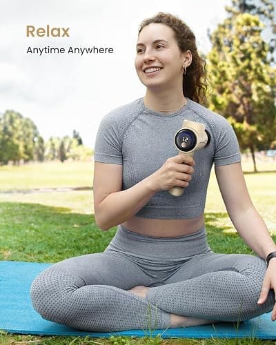 RENPHO Massage Gun Deep Tissue, Christmas Birthday Gifts for Women Men, Portable Percussion Massager for Back and Neck, Handheld Device with Carry Case, Active Tan thumbnail 7