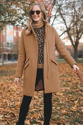 BZB Womens Long Coat Classic Open Front Zip Up Casual Winter Wool Blend Over Pea Coats Long Jackets thumbnail 3